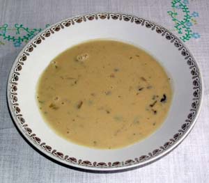creamy soup with dried mushrooms